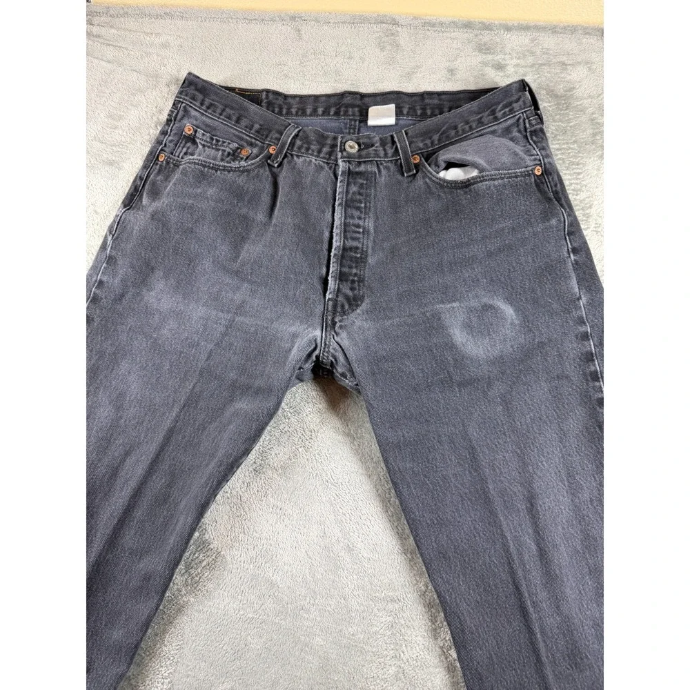 Vtg Levi's 501 Faded Black Jeans 38x30 (36x29) Button Fly